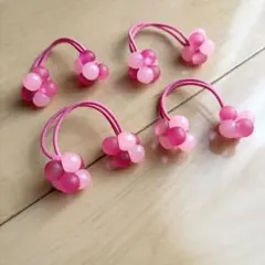 여아 키즈 헤어 엘라스틱 헤어 러버 핑크 볼 풍선