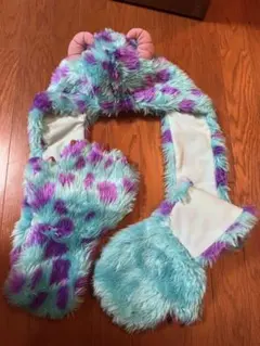 モンスターズインク　サリー　ファンキャップ　手袋付きマフラー　ディズニー