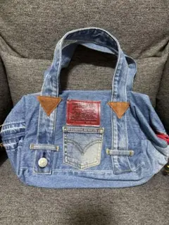 【syukuri様専用】デニム レトロ風トートバッグ