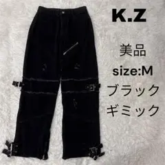 K.Z デニム　Mサイズ　ブラック　黒　ギミックパンツ　Y2K ジップポケット