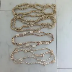 タヒチアン　天然貝殻ネックレス 4本セット