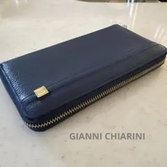 GIANNI CHIARINIネイビー レザー 長財布