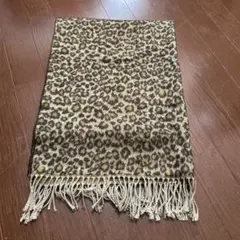 ヒョウ柄フリンジマフラー