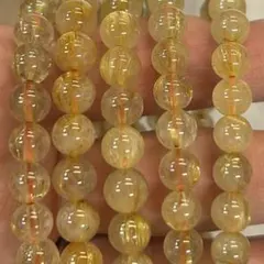 透明度有☆【天然保証】5Aルチルクォーツブレスレット 7〜8mm玉内径16cm