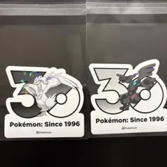 韓国 ポケモン 30周年 ロゴステッカー シール ゼクロム レシラム