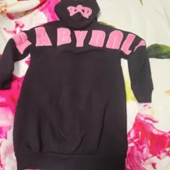 BABYDOLL ロゴ ボア クラウン パーカー ワンピース 120