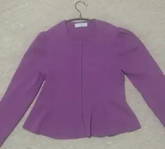 CELFORD ペプラム 長袖カーディガン　パープル　ビビットピンク