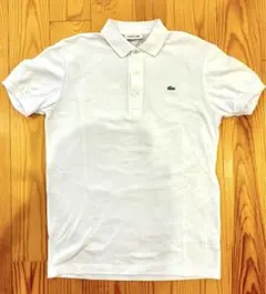 LACOSTE ポロシャツ シルバーラコステ サイズ3 白　半袖シャツ　白