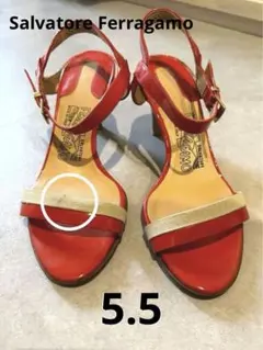 フェラガモ　サンダル　オレンジ　赤　サイズ5.5 22.5センチ