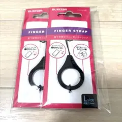 【新品】 エレコム フィンガーストラップ 黒 Ｌサイズ シリコン製 2個セットのサムネイル