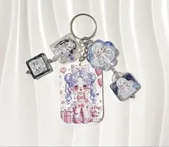 アクリルキャラクターキーホルダー スカルパンダ ビーズストラップ