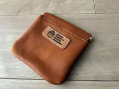 小物入れ　イタリアンオイルバケッタレザー　ヌメ革　バネ口　ポーチ