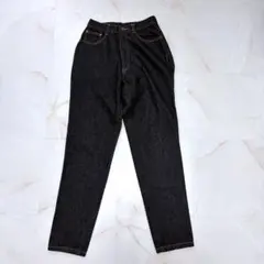 vintage 日本製 デニムパンツ テーパード 黒 M相当のサムネイル