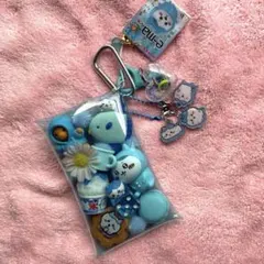 ♡ちいかわ♡ ガチャ詰め ポーチ風 ブルー 青 ハチワレ 推し ミニチュア