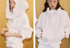 完売品⭐︎ZARA フリルトリム ジップアップジャケット XS ホワイト