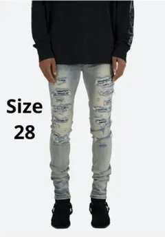 mnml X165 PAISLEY SKINNY DENIM BLUE