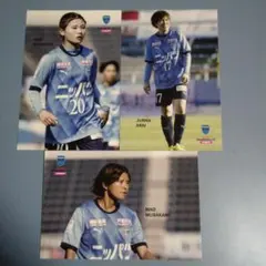 村岡由梨　村上真生　ニッパツ横浜FCシーガルズ　ポストカード3枚セット