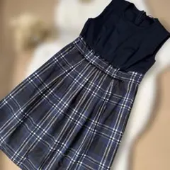 S MaxMara ひざ丈ワンピース ノースリーブ リネン ネイビー 36 - メルカリ