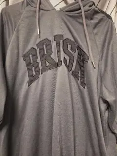 BRISK ロゴプリント フーデッド パーカー グレー