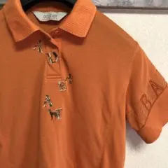 美品 ADABAT 半袖ポロシャツ レディースM相当 オレンジ ゴルフウェア