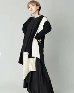 オズモーシス 2WAYアシンメトリーニットカーディガン ブラック