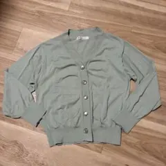 美品＊MAJESTIC LEGON カーディガン ライトグリーン パール調ボタン