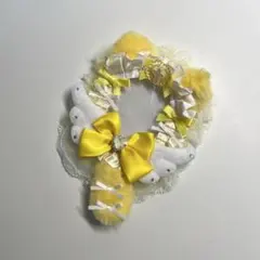 51 硬質ケースデコ 黄色 トレカデコ レースデコ リボンデコ