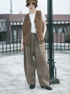 Niko and…［NKJ2025AW］ワイドデニムパンツ レオパード