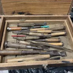 鑿② 16本組 ノミ 在銘 重國 追入 突 叩き 大工 レトロ アンティーク 