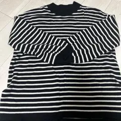 ストライプ 長袖 ボートネック トップス