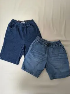 デニムハーフパンツ2枚セット