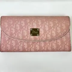 クリスチャンディオール トロッター 長財布 ピンク　【未使用だけど薄汚れ有り】