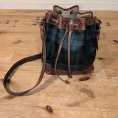 Ralph Lauren ポシェット ショルダーバッグ 巾着 チェック グリーン