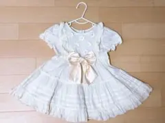 ホワイト ベビードレス フリル リボン　シャーリーテンプル