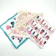 美品　フェイラー　ハンカチ3枚セット　バラ　小花　香水瓶