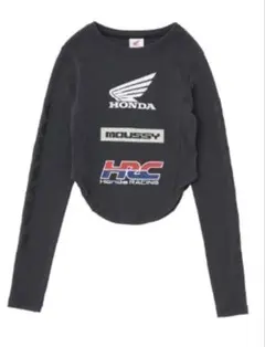 MOUSSY HONDA ROUND HEM LONG TEE ブラック