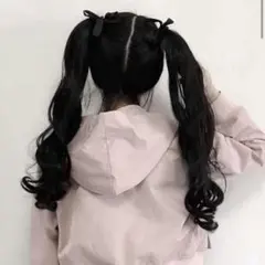 ブラック ツインテール用 ロング ウィッグのサムネイル