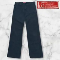 Johnbull ジョンブル ボーダー柄 ワークパンツ ブラック M アメカジのサムネイル
