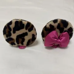 ミニーヒョウ柄ヘアピン