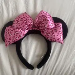 ミッキー耳 ヒョウ柄カチューシャ