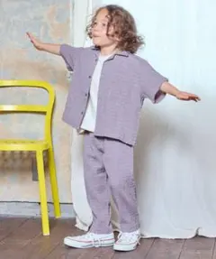 新品　マーキーズ　ボーダーシャーリング9分丈パンツ