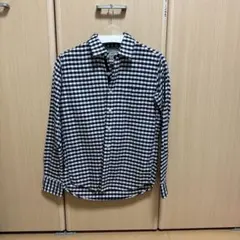 nano universe チェック柄長袖シャツ