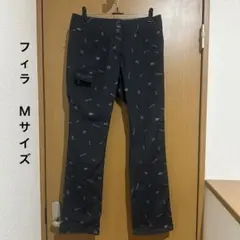 FILA ブラック ロゴプリント パンツ
