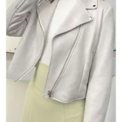 フェイクスエードコンパクトライダースジャケット