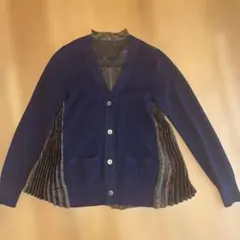 ⭐️人気⭐️【sacai】 レディース 切替 ネイビー カーディガン ドッキング WOMEN CARDIGANS | sacai Official Store サカイ オフィシャル