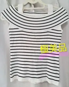 ★極美品★JUSGLITTY ボーダー オフショルダー リブニットのサムネイル