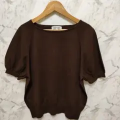 ❦NATURAL BEAUTY BASICレディース半袖カットソー 茶系Mサイズ