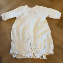 ホワイト クマ刺繍ロンパース 50-70cm