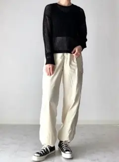 【ほぼ未使用】UNIQLO ユニクロ　メッシュクールセーター　ブラック　XL