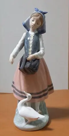 【美品】Lladro 少女とアヒルとガチョウ 美品】Lladro 少女とアヒルとガチョウ